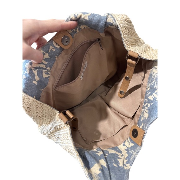 Sakroots The Sak Roma Shopper Hobo Shoulder Bag Tote Purse Woven Straw Canvas - Picture 12 of 16